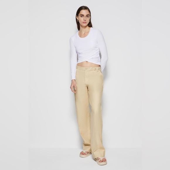 Jonathan Simkhai Standard Long Sleeve Ribbed Suzy Shaping Wrap Top Sz M - Picture 8 of 10